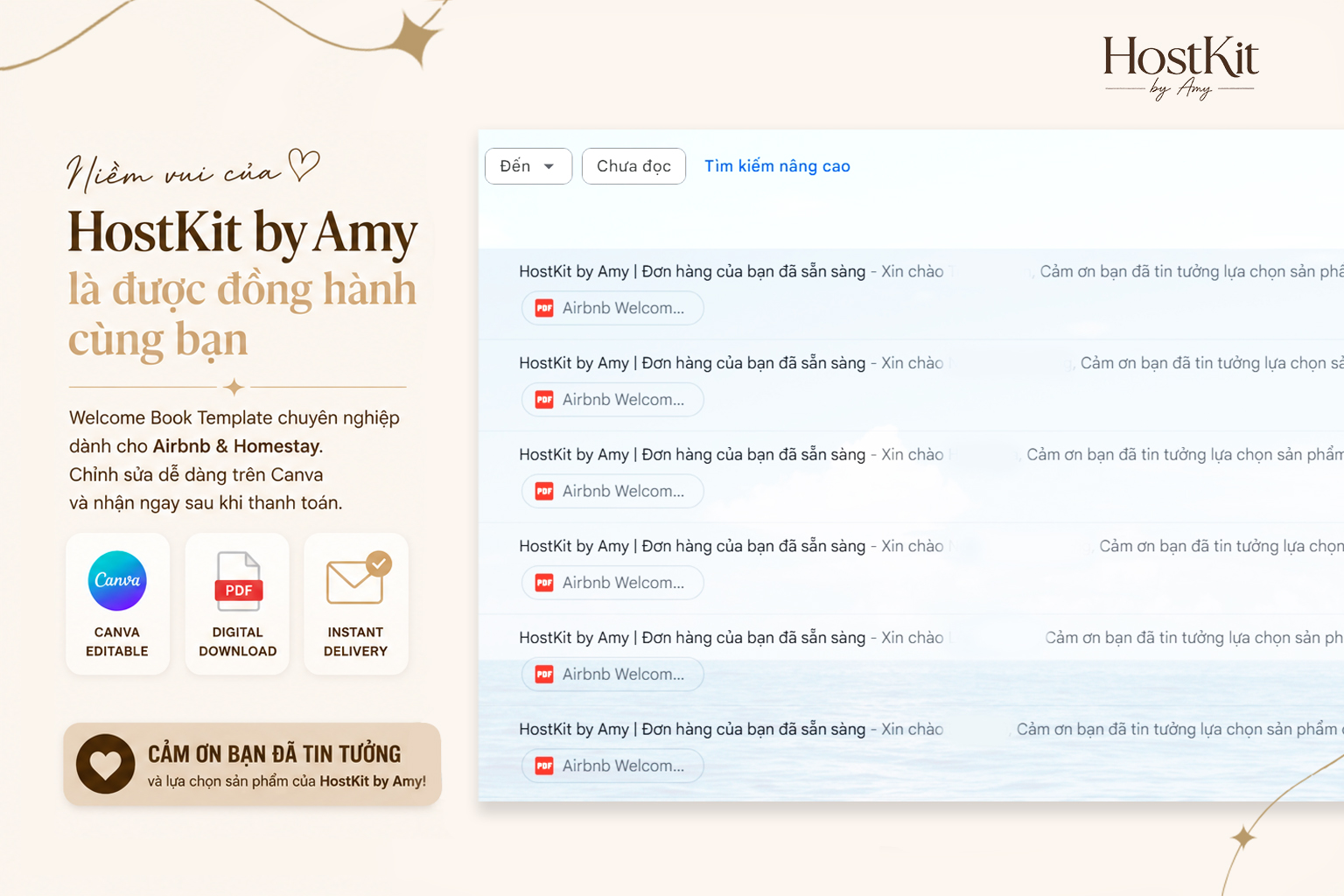 Email xác nhận đơn hàng HostKit by Amy